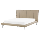 Bett Kunstleder beige Lattenrost 160 x 200 cm BETIN