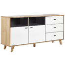 Sideboard heller Holzfarbton / weiss 3 Schubladen 2 Schränke ILION