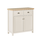 Sideboard beige / heller Holzfarbton 2 Schubladen Schrank CLIO