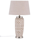 Tischlampe beige 48 cm Trommelform TRAISEN