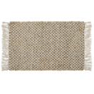 Teppich beige 50 x 80 cm kariertes Muster Kurzflor zweiseitig ZERDALI