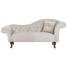 Chaiselongue Samtstoff beige rechtsseitig LATTES