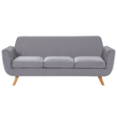 3-Sitzer Sofa Samtstoff abnehmbarer Bezug grau BERNES