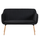 2-Sitzer Sofa Samtstoff schwarz TABY