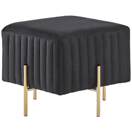 Pouf schwarz Samtstoff goldene Metallbeine 45 x 45 cm DAYTON