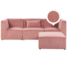 3-Sitzer Sofa Cord mit Ottomane rosa LEMVIG