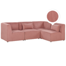 Ecksofa Cord rosa linksseitig 4-Sitzer LEMVIG