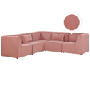 Ecksofa Cord rosa rechtsseitig 5-Sitzer LEMVIG