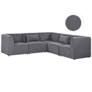 Ecksofa Cord grau linksseitig 5-Sitzer LEMVIG