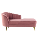 Chaiselongue Samtstoff rosa linksseitig ALLIER