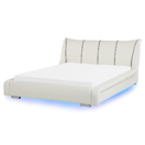 Lederbett weiss Lattenrost 160 x 200 cm mit LED-Beleuchtung bunt NANTES