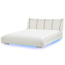 Lederbett weiss Lattenrost 180 x 200 cm mit LED-Beleuchtung bunt NANTES