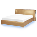 Lederbett gold Lattenrost 160 x 200 cm mit LED-Beleuchtung bunt PARIS