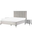 Schlafzimmer komplett Set 3-teilig grau 160 x 200 cm SEZANNE