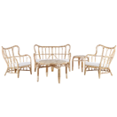 Gartenmöbel Set Rattan natürlich Sofa 4-Sitzer Auflagen beige BRINDISI