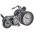 Tischuhr schwarz / silber Motorradform 19 cm BERNO