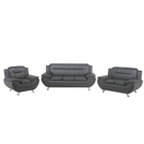 Sofa Set Kunstleder grau 6-Sitzer LEIRA