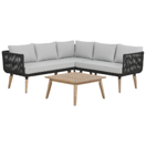 Lounge Set Akazienholz hellbraun 5-Sitzer Auflagen taupe ALCAMO