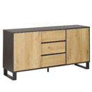 Sideboard heller / dunkler Holzfarbton 3 Schubladen 2 Schränke ELDA