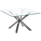 Couchtisch Glas Silber quadratisch 70 x 70 cm STARLIGHT