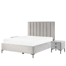 Schlafzimmer komplett Set 3-teilig grau 140 x 200 cm SEZANNE