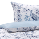 Bettwäsche Set weiss / blau Baumwollsatin 155 x 220 cm BALLARD