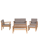 Lounge Set Akazienholz hellbraun 4-Sitzer Auflagen taupe MANILA