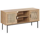 TV-Möbel heller Holzfarbton Rattan-Türen 120 x 39 x 63 cm PASCO