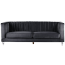 3-Sitzer Sofa Samtstoff schwarz ARVIKA