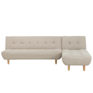 Ecksofa mit Schlaffunktion Polsterbezug beige linksseitig ALSTEN