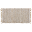 Teppich beige 80 x 150 cm kariertes Muster Kurzflor zweiseitig ZERDALI