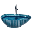 Badewanne freistehend marineblau Marmor Optik 170 x 80 cm RIOJA