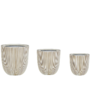 Blumentopf 3er Set beige / weiss rund CHIOS