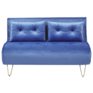 Schlafsofa 2-Sitzer Samtstoff marineblau VESTFOLD