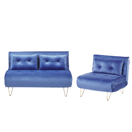 Sofa Set Samtstoff marineblau 3-Sitzer VESTFOLD