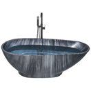 Badewanne freistehend schwarz Marmor Optik 170 x 80 cm RIOJA