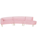 Sofa Samtstoff rosa geschwungene Form 4-Sitzer MOSS