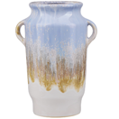 Blumenvase Keramik blau 25 cm GERRHA