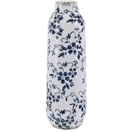 Blumenvase Keramik weiss / blau 30 cm MULAI