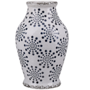 Blumenvase Keramik weiss / blau 25 cm NEMEA