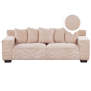 3-Sitzer Sofa Cord lachsrosa mit Kissen VISKAN