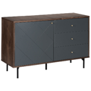 Sideboard grau / dunkler Holzfarbton 3 Schubladen PALMER