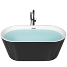 Badewanne freistehend schwarz-weiss oval 150 x 75 cm HAVANA