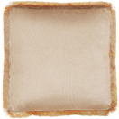 Sitzkissen für Stuhl Samtstoff beige mit Fransen 40 x 40 cm POTHOS