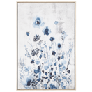 Leinwandbild mit Blumenmotiv blau / grau 63 x 93 cm BARBANIA