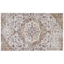 Teppich beige / braun 140 x 200 cm Blumenmuster Kurzflor KATTAKKADA