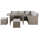 Lounge Set Rattan taupe 5-Sitzer Auflagen hellgrau BARDI