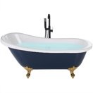 Badewanne freistehend blau / weiss oval 153 x 77 cm CAYMAN