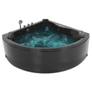 Whirlpool Badewanne schwarz Eckmodell mit LED 140 x 140 cm BARACOA