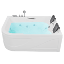 Whirlpool Badewanne weiss Eckmodell mit LED 170 x 119 cm links BAYAMO